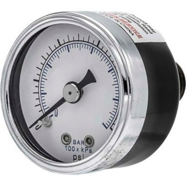 Engineered Specialty Products, Inc PIC Gauges 2" Utility Pressure Gauge, 1/8" NPT, Dry Fillable, 0/200 PSI, Ctr Back Mount, 102D-208G 102D-208G